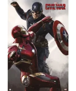 POSTER CAPTAIN AMERICA CIVIL WAR CAP VS IRON MAN – ilevel. Librería, cómics y regalos