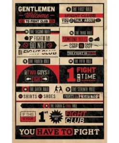 POSTER FIGHT CLUB RULES INFOGRAFIA – ilevel. Librería, cómics y regalos