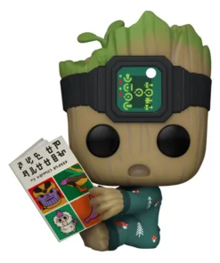 Funko POP de Groot en pijama leyendo un cómic en Yo soy Groot – ilevel. Librería, cómics y regalos