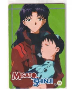 Misato y Shinji V-01 | Tarjeta de oblea de Evangelion