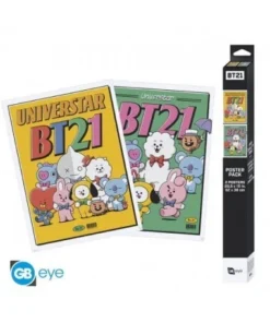 BT21 – Set 2 Posters Chibi 52×38 – BT21 Vintage Univertar 2 POSTERS…