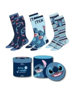 PACK CALCETINES 3 PIEZAS STITCH CAJA REGALO ADULTO T.36-43