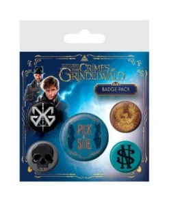 Set 5 chapas Crimenes de Grindelwald Animales Fantasticos MERCHANDI…